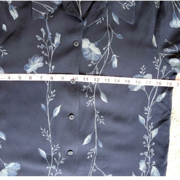 Moda Seta Sandra King 100% Silk Blue Button Front Blouse Tunic Top, Sz S - Picture 5 of 10